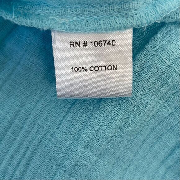 NorthStyle 100% Cotton Gauze Double-Cloth Button Front Blue Tunic Size 1X NWT - Picture 8 of 10